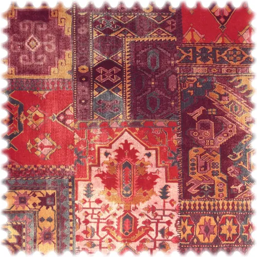 Samt Velours Möbelstoff Orient Rot mit Fleckschutz - Meterware aus strapazierfähigem Samtstoff mit 70.000 Scheuertouren, ideal für Polstermöbel und Accessoires. Der integrierte Fleckschutz macht ihn schmutz- und wasserabweisend.