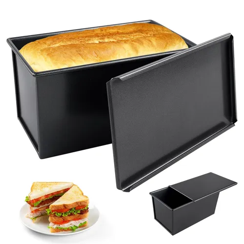 Brotbackform mit Deckel Kastenform Brot 22.8 x 12.3 x 11 cm Schwarz