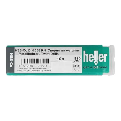 Heller Tools 21291 HSS Metall-Spiralbohrer 5mm - Metall- & Universalbohrer-Set, aus Cobalt für hohe Langlebigkeit und präzise Bohrergebnisse, Gesamtlänge 86mm