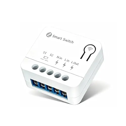 Haozee Mini Smart Zigbee-Schalter, Zigbee 3.0 Smart-Schalter, Zigbee-Hub erforderlich, kompatibel mit Home Assistant Zigbee2mqtt, Neutralleiter erforderlich