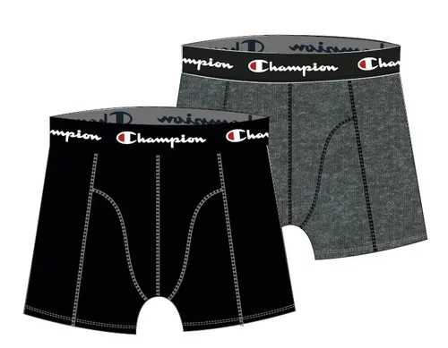 Champion Boxershort (Baumwolle) Unterwäsche schwarz/dunkelgrau Herren - 2er Pack, Größe: XL