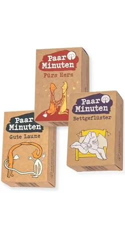 PaarMinuten Dreierpack - Kartenspiele für Paare: 150 Gesprächsimpulse für gute Laune, Herz und Intimität. Kompakt und ideal für unterwegs, fördert tiefgründige Gespräche in nur 2 Minuten!