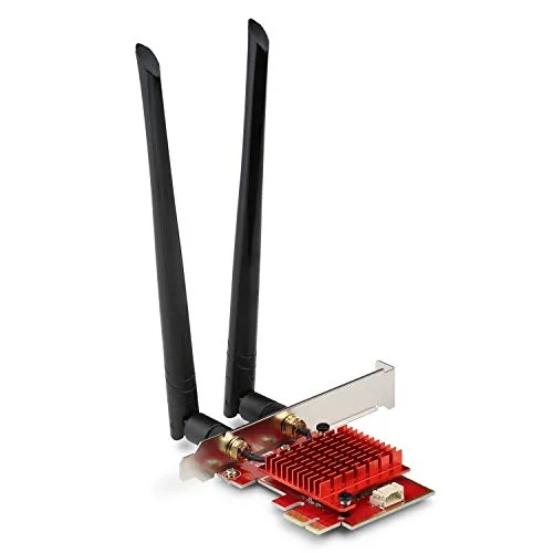 CSL PAX-2400 WLAN PCIe Karte - Netzwerkkarten mit WiFi 6-Technologie für ultraschnelle Verbindungen bis zu 2400 Mbit/s und Bluetooth 5.0 für schnelle Gerätesynchronisation.