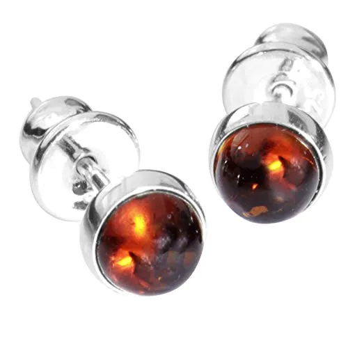 Ohrstecker - Classic 5 mm - Silber 925/000 - Bernstein