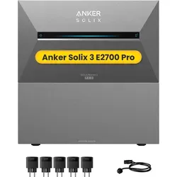 Anker SOLIX Solarbank 3 E2700 Pro: Leistungsstarker Batteriespeicher für Balkonkraftwerk - Powerstations mit 2,7 kWh Kapazität, 3600 W Eingangsleistung und KI-Steuerung. Modular erweiterbar auf 16 kWh für maximale Energieunabhängigkeit.