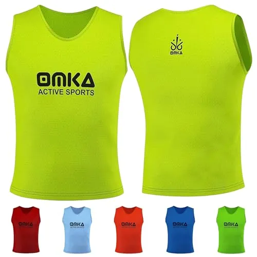 OMKA Leibchen Trainingsleibchen Markierungshemd Kinder Erwachsene Fussball Handball Hocky Rugby Basketball Volleyball Baseball Training, Gelb, Mini (S)
