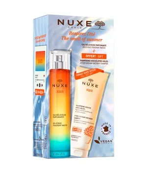 NUXE Sun Set Duftset 1 Stk - Sonnenverwöhntes Duftset: Erleben Sie den Sommer mit dem NUXE Sun Set Duftspray und After-Sun Dusch-Shampoo, die sanft reinigen und ein intensives Urlaubsgefühl vermitteln.