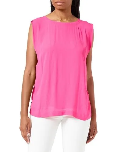 comma Damen Blouse mit Einteiligem Kragen, Rosa