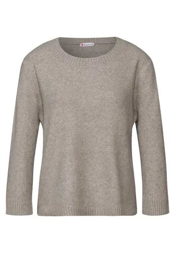STREET ONE Strickpullover mit Rundhals - Damen Pullover mit Rundhalsausschnitt und 3/4-Ärmeln, aus hochwertigem Materialmix mit Stretchanteil für optimalen Tragekomfort.