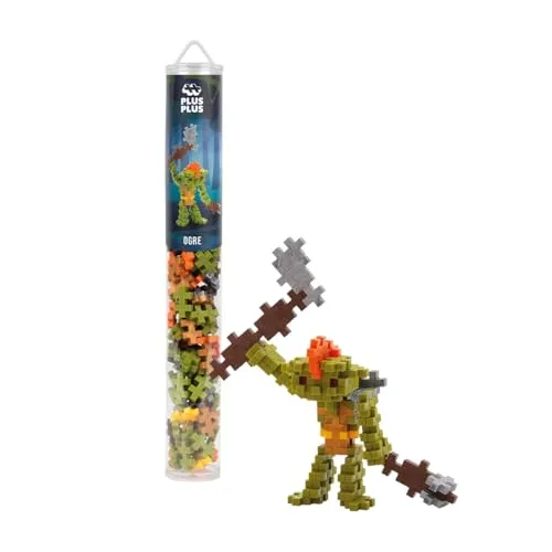Plus-Plus 4309 Geniales Konstruktionsspielzeug, Oger, Troll, Kreativ-Bausteine Tube, Bausteinset für Kinder, 100 Teile