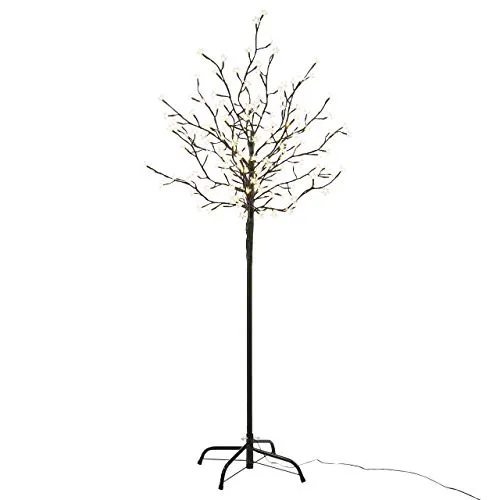LED Baum mit Blüten - Lichterbaum 150 cm warm-weiß - Außendekoration mit 200 energiesparenden LEDs für eine gemütliche Weihnachtsatmosphäre. Inklusive Timer und IP44 Schutzklasse für Sicherheit im Außenbereich.