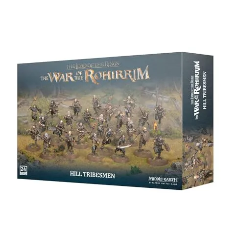 Games Workshop - Der Herr der Ringe - Hill Tribesmen - 24 Kunststoff-Infanterie für das Mittelerde Strategie Battle Game. Vielseitig einsetzbar mit verschiedenen Waffen, ideal für kreative Modellbauer. Erfordert Montage und Bemalung.