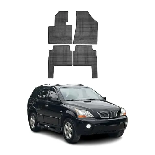 OMAC Gummi Fußmatten für Kia Sorento 2009-2012 - Wasserdichte und rutschfeste Gummifußmatten, perfekt für den Innenraum Ihres Kia Sorento II. Einfache Installation und optimaler Schutz vor Schmutz und Nässe.