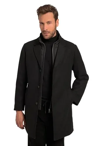 JP 1880 Herren Mantel in großen Größen - Funktionsjacke bis Größe 8 XL, aus hochwertigem Wollmix mit Stepp-Einsatz und praktischem Reverskragen für optimalen Tragekomfort.