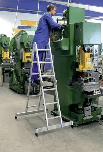MUNK Gelenkleiter 11111 - 2in1, 4,75m Länge - Leiter mit 150 kg Belastbarkeit, einsetzbar als Anlege- und Stehleiter, optimale Sicherheit durch 6 verriegelnde Stahlscharniere, Made in Germany.