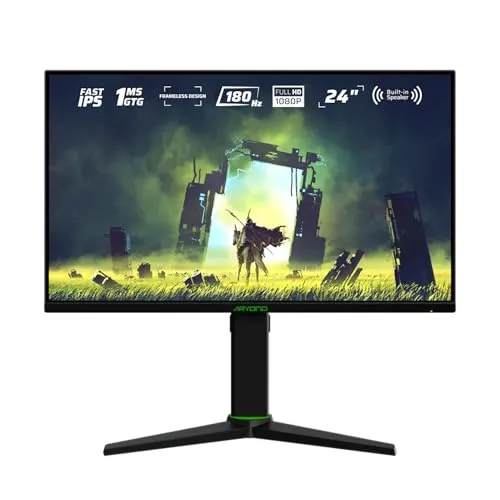 Aryond A24 V2 Gaming Monitor, 24 Zoll 180Hz FHD (1920x1080) Display 1ms Reaktionszeit, HDR 10-Verhältnis FreeSync und G-Sync