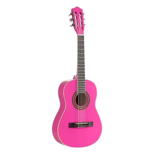 Voggenreiter Kindergitarre 1/2 rosa - Kinderinstrumente für kreative Kids, 6 Saiten und ideal für Kinder ab 6 Jahren, fördert musikalische Talente in fröhlichem Pink.