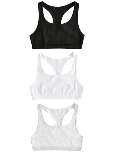 NEXT Mädchen 3er-Pack Kurztops mit Ringerrücken Schwarz/Weiß/Grau 110-116