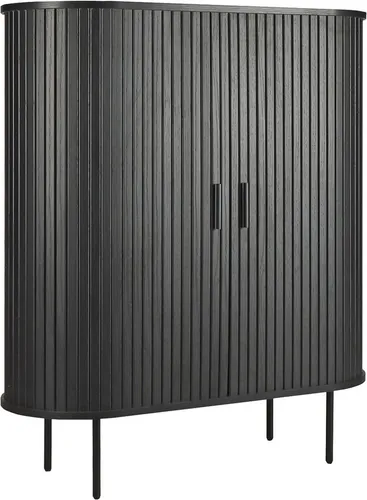 Möbilia Kommode | 2 Schiebetüren | Schwarz | B 100 x T 40 x H 118 cm