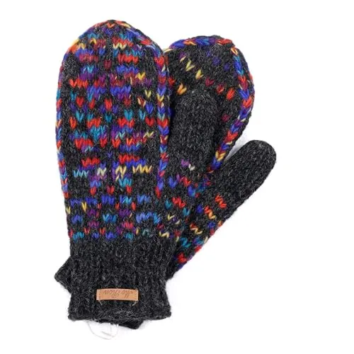 alpengoa Fäustlinge im Norweger Muster Modell Snowmor (Regenbogen)