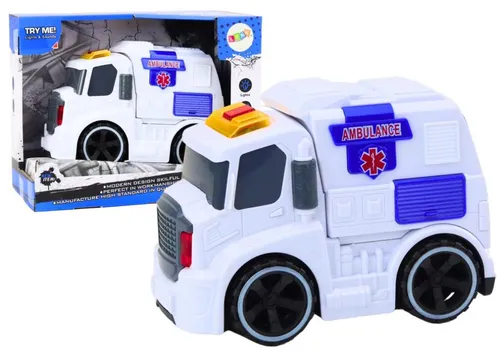 Leantoys Ambulans Karetka D?wi?ki ?wiat?a Nap?d Auto Samochód Pogotowia Bia?y