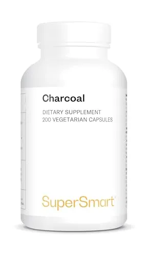Charcoal - Detox Supplement - Reduziert übermäßige Blähungen Gas - Unterstützt bei der Verringerung übermäßiger Blähungen - Vegan - SuperSmart
