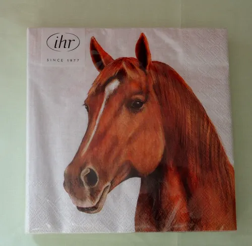 Servietten Pferde 1 Packung OVP Motivservietten IHR Tiere Kopf horse 20