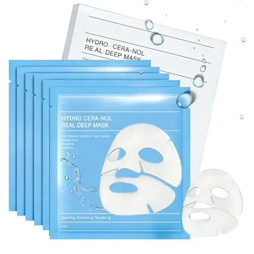 6Pcs Gesichtsmaske Kollagen Maske Gesicht Overnight Mask Nachtgesichtsmaske Set, Die Haut mit Feuchtigkeit Versorgen und Straffen, um Falten zu Reduzieren