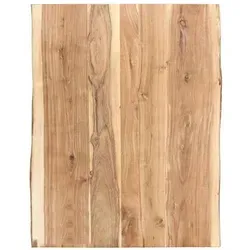 vidaXL Massivholz Tischplatte Baumkante 80x(50-60) cm - Holzplatten aus massivem Akazienholz, robust und langlebig, mit natürlicher Baumkante für einen einzigartigen Look in jedem Raum.