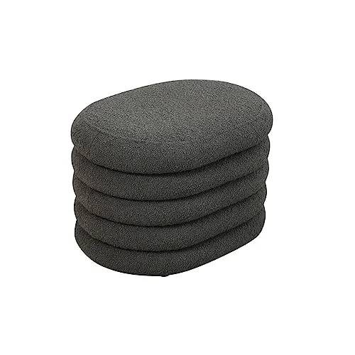 SVITA Sitzhocker BLOSSOM S - Dunkelgrau, Pouf mit Stauraum - Sitzhocker mit praktischem Stauraumfach und bequemer Polsterung, ideal für stilvolle Wohnräume und zusätzlichen Platz.