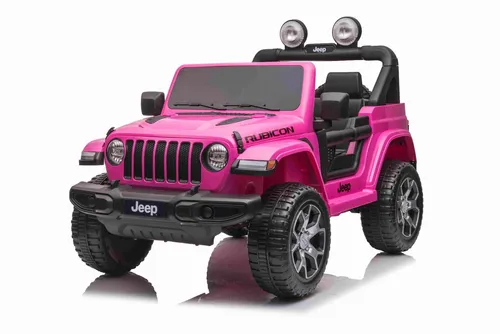 Jeep Wrangler Rubicon rosa - Kinder-Elektroauto - Elektrisches Fahrzeug für Kinder ab 3 Jahren, mit 7 km/h Höchstgeschwindigkeit, MP3-Player und Fernsteuerung für sicheres Fahren.