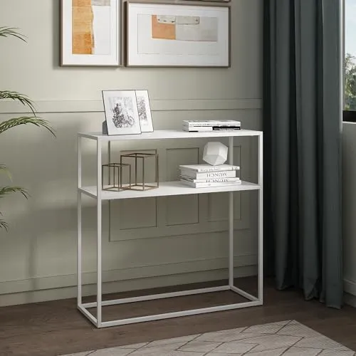 [en.casa] Konsolentisch Kuhmo - Beistelltisch im Industrial Design - Drohnen - Stilvoller Konsolentisch mit zusätzlicher Ablagefläche, ideal für jeden Raum und pflegeleichte Metalloberfläche für einfache Reinigung.