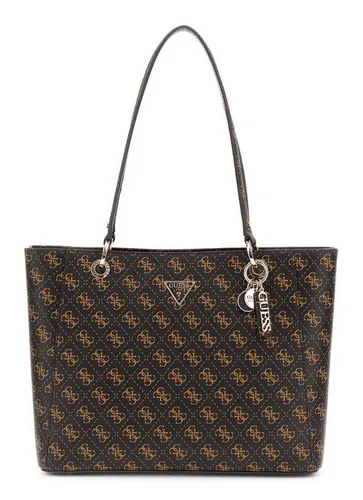 GUESS Noelle II Schultertasche Tote Bag - Elegante GUESS Noelle II Schultertasche mit geräumigem Hauptfach und sicherem Zipper. Zeitloses Design in Braun mit goldfarbenen Details, perfekt für jeden Anlass.