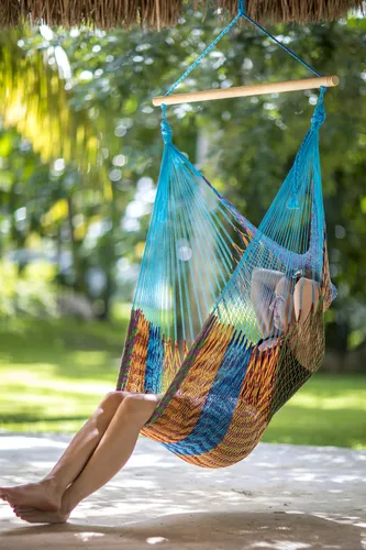 Mexikanischer Netz-Hängesessel Multicolor Baumwolle