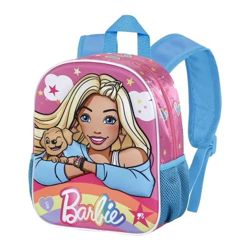 Barbie Rainbow-Kleiner 3D Rucksack, Rosa, 26 x 31 cm, Kapazität 8,5 L