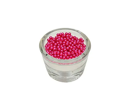 Creativery 200 Perlen 4mm Fuchsia 187 // Kuststoff Bastelperlen Drahtsterne Wachsperlen Perlenkette
