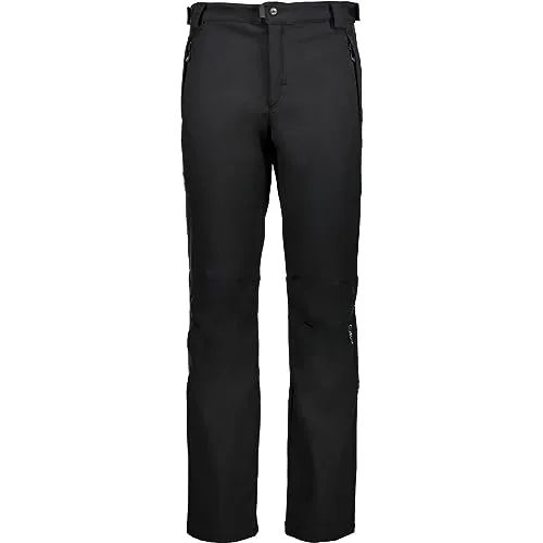 CMP Long Pant Softshell - Winterhose Gr 46 schwarz - Wanderhose in Größe 46, winddicht und isolierend mit 7000 mm Wassersäule, perfekt für Outdoor-Aktivitäten bei kaltem Wetter.