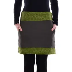 Vishes A-Linien-Rock Thermorock warmer Damen Winterrock kurz Taschenrock aus ECO-Fleece Hippie, Retro, Style, Alternative Bekleidung grün 36