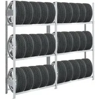 PROREGAL Reifenregal Tire Pro Made In Germany HxBxT 200 x 200 x 43 cm 3 Ebenen 150 kg Fachlast Bis Zu 10 Reifen Pro Ebene Verzinkt