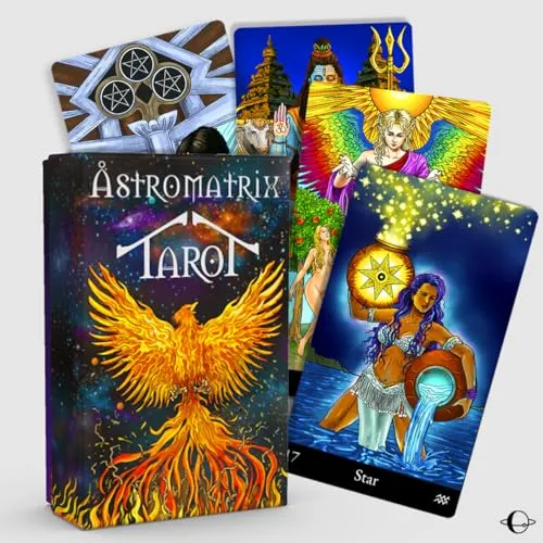 AstroMatrix Karten Deck mit Online-Guide QR Codes für Anfänger und Experten Leser, 78 Tarot-Deckkarten, Klassische traditionelle Tarot-Deck-Standardgröße 12,1 x 7 cm, Wahrserzählkartenspiel