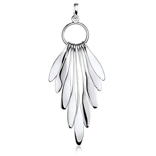 Materia Damen Kettenanhänger Silber 925 - Schmuck Anhänger Tropfen lang KA-449-Silber_Ohne Kette