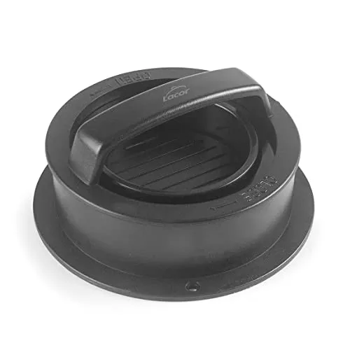 Lacor - 60259 - Multi-Burger-Form für Hamburger, 6 abnehmbare Teile für Burger, BPA-frei, enthält 60 Stück antihaftbeschichtetes Papier, Ø 12,5 x 6 cm, Schwarz