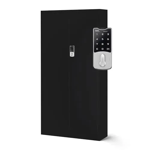Jan Nowak Aktenschrank mit Zahlenschloss C003 - 185 cm, Schwarz - Hochwertiger Aktenschrank aus pulverbeschichtetem Stahlblech mit Zahlenschloss für sichere Aufbewahrung. Ideal für Büros, Archive und Werkstätten. Mit 4 verstellbaren Fachböden und stabiler Konstruktion.