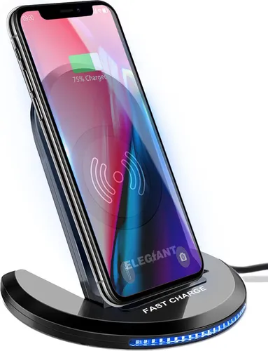 ELEGIANT Qi Wireless Charger – 10W Schnellladegerät mit LED-Anzeige & verstellbarem Winkel, kabellose Ladestation für Android & iPhone