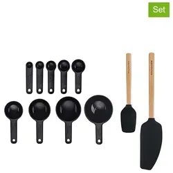KitchenAid Küchen Hilfe 11 Teile Backen Set Bambus in schwarz von KitchenAid