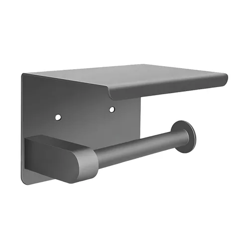 Toilettenpapierhalter Wandregal aus Stahl in Matt Grau in grau von Nikcorp