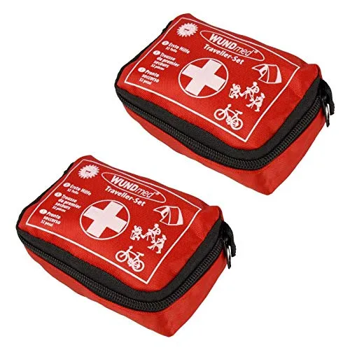 Wundmed 2x 32tlg. Erste hilfe Set | 2x Traveller Set | Outdoor Notfallset | Verbandstasche Verbandsset