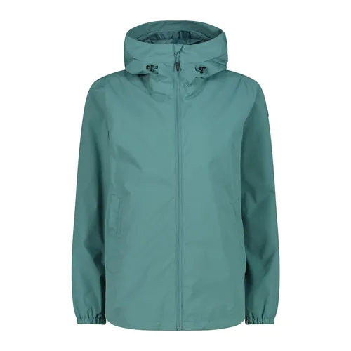CMP Woman Jacket FIX Hood agave (E811) 42 - Funktionsjacke für Damen, wasserdicht und windabweisend mit Clima-Protect-Technologie für optimalen Wetterschutz bei Outdoor-Aktivitäten.