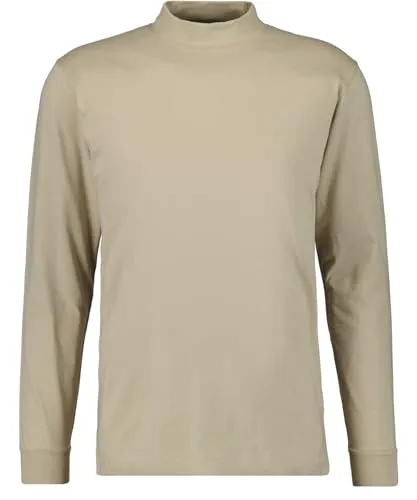 RAGMAN Herren Stehkragenshirt Langarm Beige-Melange-081, XXL - Tops, T-Shirts & Hemden für Herren, stylisches Stehkragen-Shirt mit geradem Schnitt und fairen Produktionsstandards aus Peru