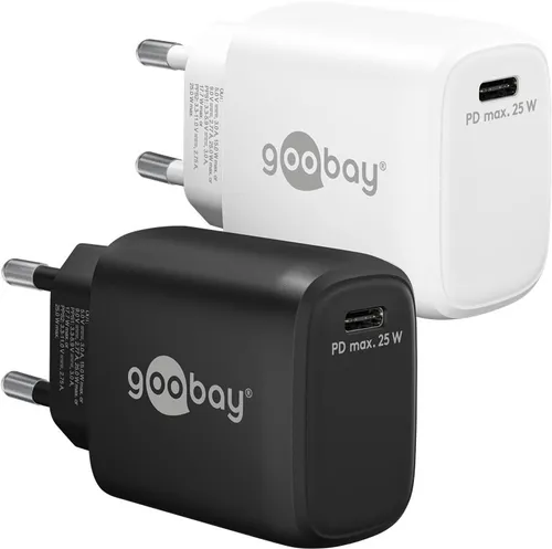 Goobay 65368 USB-C™ PD GaN Schnellladegerät (25 W) weiß, weiß - 1x USB-C™-Anschl